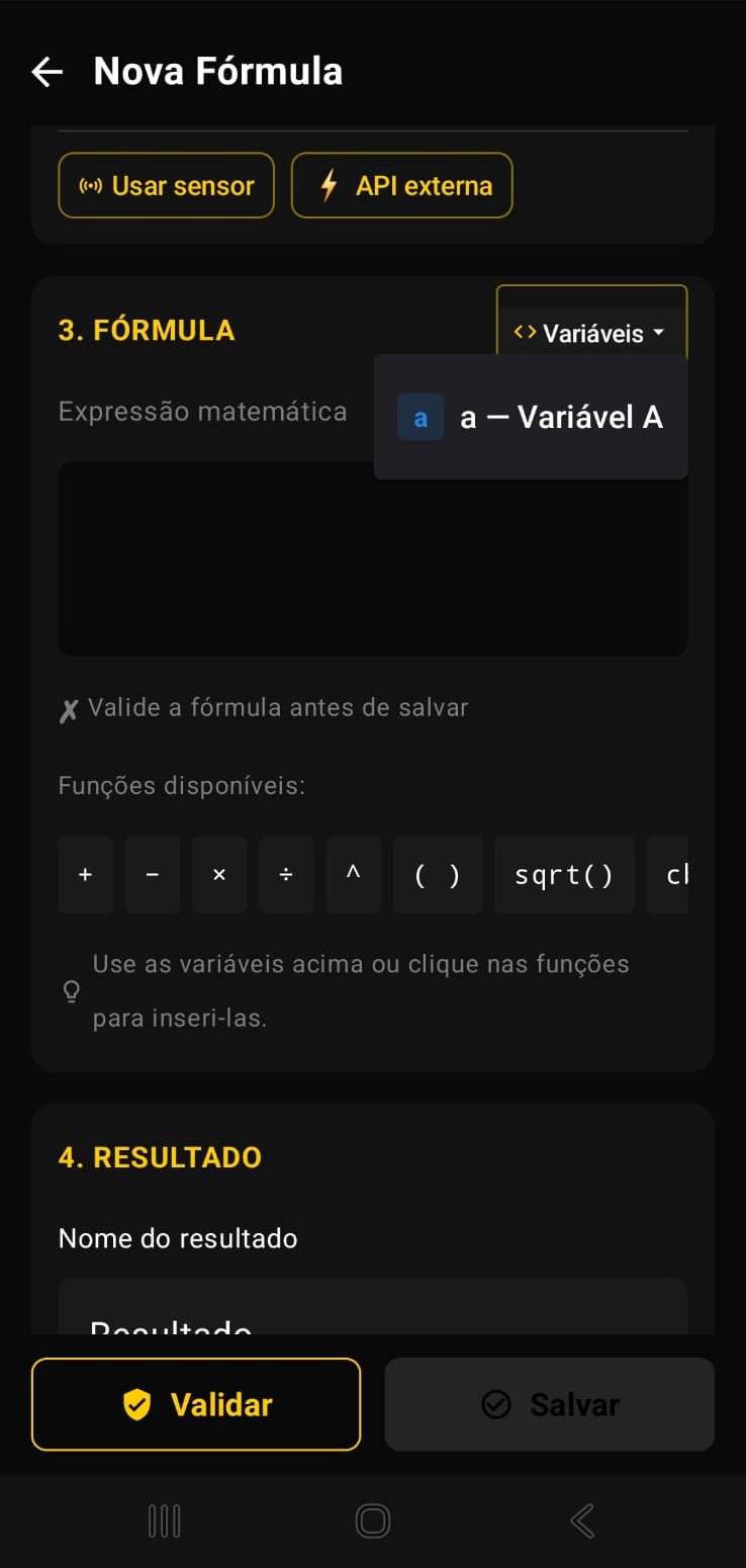 Fórmula — Editor