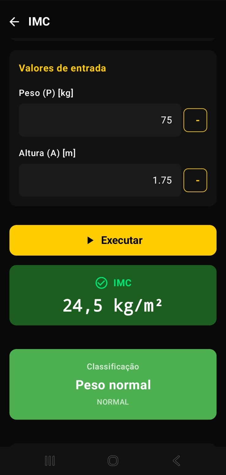 Exemplo — IMC resultado rótulo