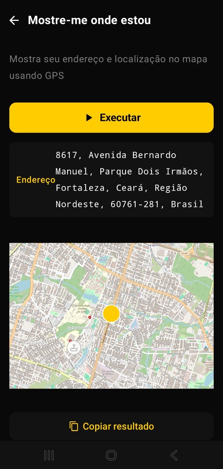 Exemplo — Mapa com marcador de localização